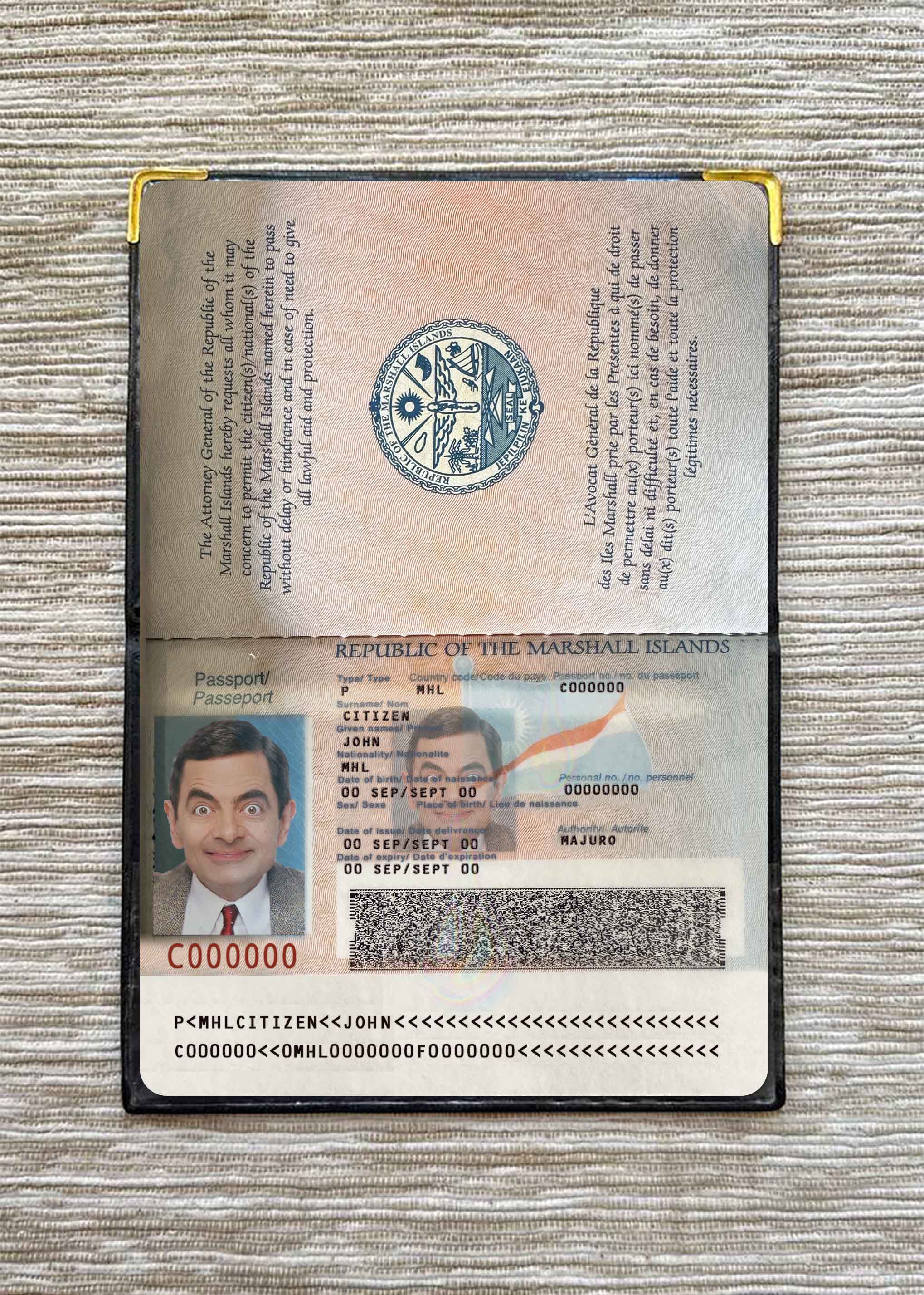 Marshall Islands pass photo look PSD template